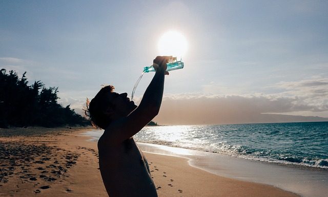 man drinking